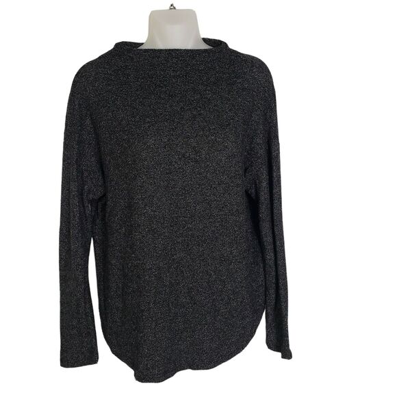 Old Navy Womens Sweater Medium Relaxed Plush Boat Neck Graphite Pullover Gray - Picture 1 of 9